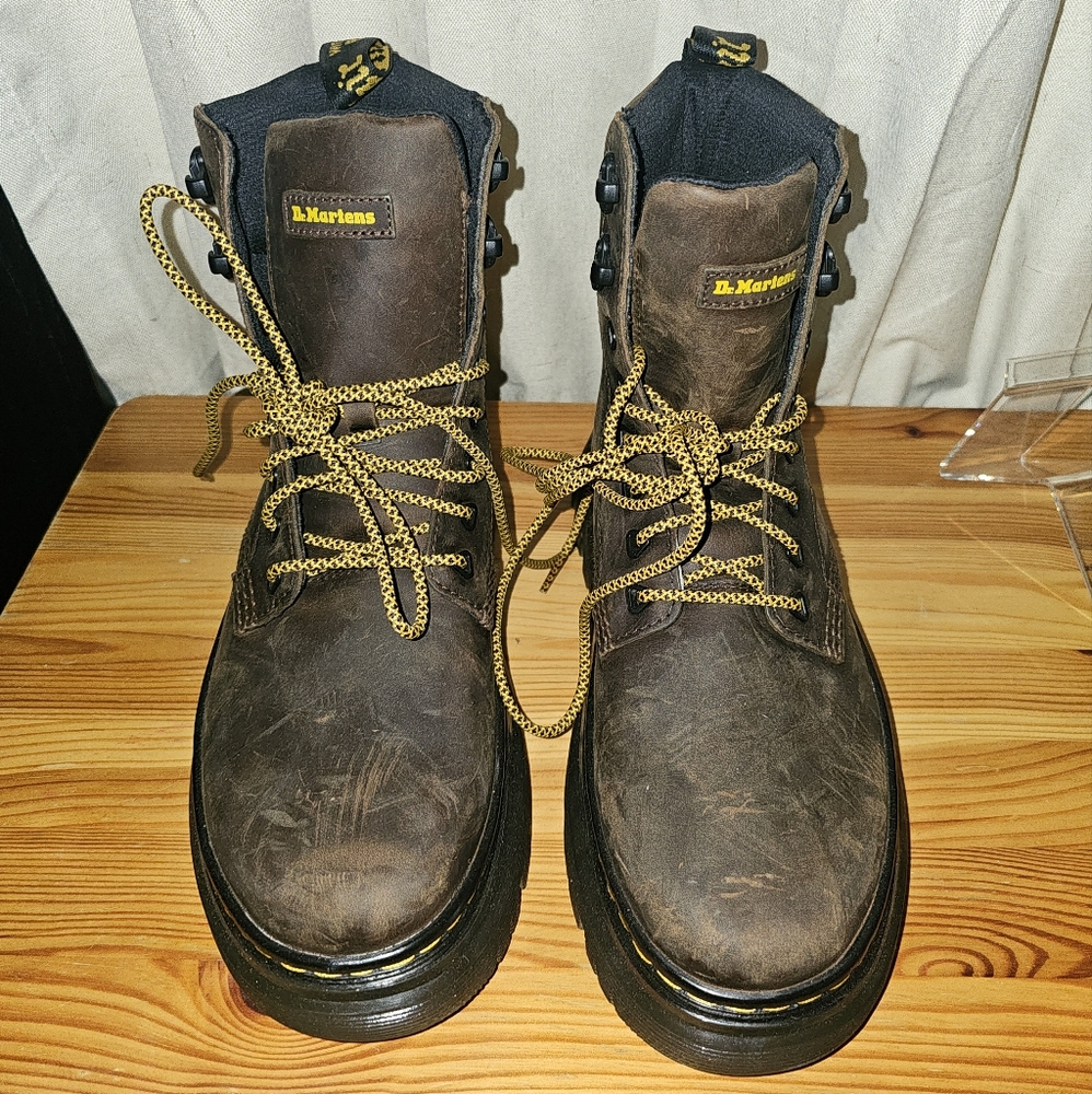 Dr Martens Tarik Crazy Horse Brown Leather Combat Boots SzM8
